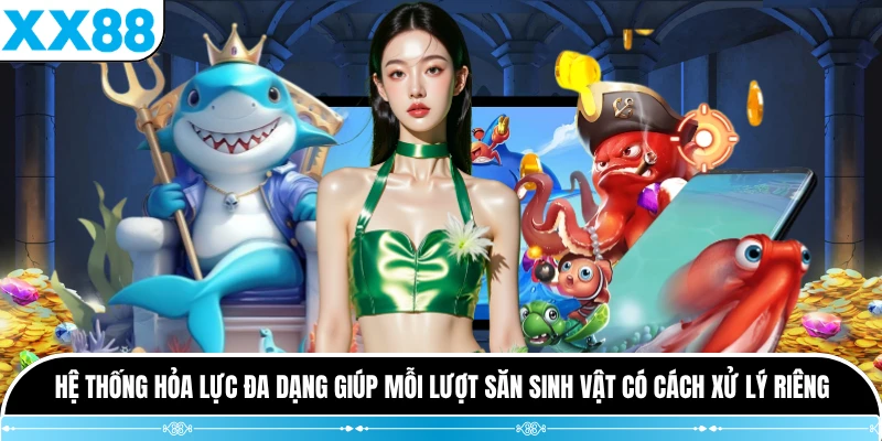 Hệ thống hỏa lực đa dạng giúp mỗi lượt săn sinh vật có cách xử lý riêng